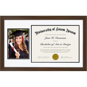 image:imageAmericanflat 11x18 Diploma Frame with ShatterResistant Glass  Fits 85x11 Diplomas and 5x7 Pictures  Signature Collection  Engineered Wood Graduation Picture Frame for Wall Display  BlackWalnut