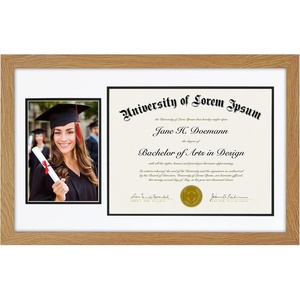 image:imageAmericanflat 11x18 Diploma Frame with ShatterResistant Glass  Fits 85x11 Diplomas and 5x7 Pictures  Signature Collection  Engineered Wood Graduation Picture Frame for Wall Display  BlackDark Oak