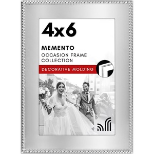image:imageAmericanflat 12x18 Poster Frame  Silver Engineered Wood with Polished Plexiglass  Wide Picture Frame for Vertical or Horizontal Wall Display  Epic Collection  Silver  Polished plexiglass front hangs vertical or horizontal sawtooth hangers included secure turntab backing4X6