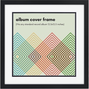 image:imageAmericanflat 25x165 Record Album Frame with ShatterResistant Glass  Use as 125x125 Album Cover Frame with Mat  Brooklyn Portrait Collection  Engineered Wood Frames for Wall  BlackAlbum Cover Frame