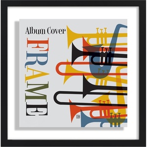 image:imageAmericanflat 25x165 Record Album Frame with ShatterResistant Glass  Use as 125x125 Album Cover Frame with Mat  Brooklyn Portrait Collection  Engineered Wood Frames for Wall  BlackAlbum Cover Floating Frame