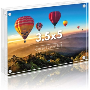 image:imageAmericanflat 35x5 Acrylic Picture Frame  Double Sided Frames with Magnetic Corners  Transparent Acrylic Frames for Desk or Tabletop Display  35x5 Picture Frame with Microfiber Cloth Included35x5