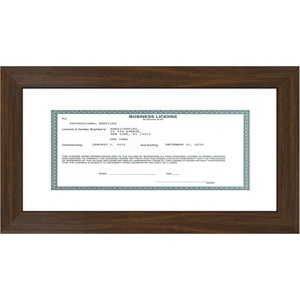 image:imageAmericanflat 5x10 Document Frame  Matted to 35x8  Black  Engineered Wood construction Shatterresistant glass displays certificates certifications and licensesWalnut