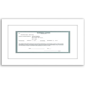image:imageAmericanflat 5x10 Document Frame  Matted to 35x8  Black  Engineered Wood construction Shatterresistant glass displays certificates certifications and licensesWhite