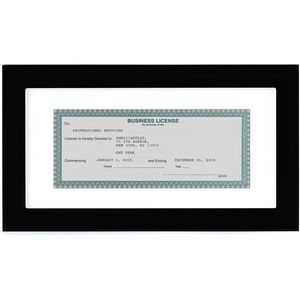 image:imageAmericanflat 5x10 Document Frame  Matted to 35x8  Black  Engineered Wood construction Shatterresistant glass displays certificates certifications and licensesBlack