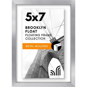 image:imageAmericanflat 85x11 Floating Picture Frame with Polished CrystalClear Glass  Use as 5x7 Picture Frame or Display 4x6 Photo  Signature Float Collection  Photo Frames for Wall Display  Black  Photo floats between crystalclear glass hangs vertical or horizontal sawtooth hangers includedSilver