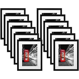 image:imageAmericanflat Picture Frame in Black with Shatter Resistant Glass  Horizontal and Vertical Formats  Wall Mounted  11 x 14  Pack of 12