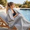 image:imageAmericanflat 50x60 Throw Blanket  Soft and Breathable Cotton Throw Blanket for Couch Bed Chair  Decorative Blankets Perfect for Home Office or Outdoor Use  Grey and White Mini Diamond DesignOmala White and Grey Mini Diamond