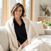 image:imageAmericanflat 50x60 Throw Blanket  Soft and Breathable Cotton Throw Blanket for Couch Bed Chair  Decorative Blankets Perfect for Home Office or Outdoor Use  Grey and White Mini Diamond DesignRabbit Faux Fur
