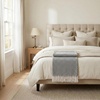 image:imageAmericanflat 50x60 Throw Blanket  Soft and Breathable Cotton Throw Blanket for Couch Bed Chair  Decorative Blankets Perfect for Home or Outdoor Use  Cloud Grey and White Mini Diamond DesignOmala Cloud Grey and White Mini Diamond