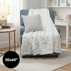 image:imageAmericanflat 50x60 Throw Blanket  Soft and Breathable Cotton Throw Blanket for Couch Bed Chair  Decorative Blankets Perfect for Home or Outdoor Use  Cloud Grey and White Mini Diamond DesignCream