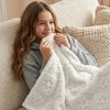image:imageAmericanflat 50x60 Throw Blanket  Soft and Breathable Cotton Throw Blanket for Couch Bed Chair  Decorative Blankets Perfect for Home or Outdoor Use  Cloud Grey and White Mini Diamond DesignCream
