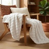 image:imageAmericanflat 50x60 Throw Blanket  Soft and Breathable Cotton Throw Blanket for Couch Bed Chair  Decorative Blankets Perfect for Home or Outdoor Use  Cloud Grey and White Mini Diamond DesignCream