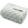 image:imageAmericanflat 50x60 Throw Blanket  Soft and Breathable Cotton Throw Blanket for Couch Bed Chair  Decorative Blankets Perfect for Home or Outdoor Use  Cloud Grey and White Mini Diamond DesignLight Gray