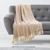 image:imageAmericanflat 50x60 Throw Blanket  Soft and Breathable Cotton Throw Blanket for Couch Bed Chair  Decorative Blankets Perfect for Home or Outdoor Use  Navy Blue and White Herringbone DesignOmala Camel and White Mini Diamond