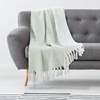 image:imageAmericanflat 50x60 Throw Blanket  Soft and Breathable Cotton Throw Blanket for Couch Bed Chair  Decorative Blankets Perfect for Home or Outdoor Use  Navy Blue and White Herringbone DesignOmala Seafoam and White Mini Diamond