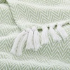 image:imageAmericanflat 50x60 Throw Blanket  Soft and Breathable Cotton Throw Blanket for Couch Bed Chair  Decorative Blankets Perfect for Home or Outdoor Use  Navy Blue and White Herringbone DesignZaina Seafoam and White Herringbone