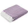 image:imageAmericanflat 50x60 Throw Blanket  Soft and Breathable Cotton Throw Blanket for Couch Bed Chair  Decorative Blankets Perfect for Home or Outdoor Use  Navy Blue and White Herringbone DesignOmala Eggplant and White Mini Diamond