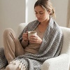 image:imageAmericanflat 50x60 Throw Blanket  Soft and Breathable Cotton Throw Blanket for Couch Bed Chair  Decorative Blankets Perfect for Home or Outdoor Use  Navy Blue and White Herringbone DesignOmala Black and Cream Mini Diamond