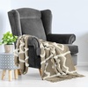 image:imageAmericanflat 50x60 Throw Blanket  Soft and Breathable Cotton Throw Blanket for Couch Bed Chair  Decorative Blankets Perfect for Home or Outdoor Use  Navy Blue and White Herringbone DesignTan Tufted