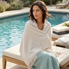 image:imageAmericanflat 50x60 Throw Blanket  Soft and Breathable Cotton Throw Blanket for Couch Bed Chair  Decorative Blankets Perfect for Home or Outdoor Use  Navy Blue and White Herringbone DesignZaina Cream Herringbone