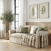 image:imageAmericanflat 50x60 Throw Blanket  Soft and Breathable Cotton Throw Blanket for Couch Bed Chair  Decorative Blankets Perfect for Home or Outdoor Use  Navy Blue and White Herringbone DesignCream Beige Plaid