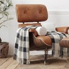 image:imageAmericanflat 50x60 Throw Blanket  Soft and Breathable Cotton Throw Blanket for Couch Bed Chair  Decorative Blankets Perfect for Home or Outdoor Use  Navy Blue and White Herringbone DesignBlack  Cream  Beige Plaid