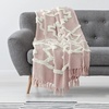 image:imageAmericanflat 50x60 Throw Blanket  Soft and Breathable Cotton Throw Blanket for Couch Bed Chair  Decorative Blankets Perfect for Home or Outdoor Use  Navy Blue and White Herringbone DesignPink Tufted Cotton
