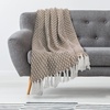 image:imageAmericanflat 50x60 Throw Blanket  Soft and Breathable Cotton Throw Blanket for Couch Bed Chair  Decorative Blankets Perfect for Home or Outdoor Use  Navy Blue and White Herringbone DesignOmala Mustard and Cream Mini Diamond