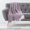 image:imageAmericanflat 50x60 Throw Blanket  Soft and Breathable Cotton Throw Blanket for Couch Bed Chair  Decorative Blankets Perfect for Home or Outdoor Use  Navy Blue and White Herringbone DesignOmala Eggplant and White Mini Diamond