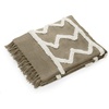 image:imageAmericanflat 50x60 Throw Blanket  Soft and Breathable Cotton Throw Blanket for Couch Bed Chair  Decorative Blankets Perfect for Home or Outdoor Use  Navy Blue and White Herringbone DesignTan Tufted