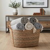 image:imageAmericanflat 50x60 Throw Blanket  Soft and Breathable Cotton Throw Blanket for Couch Bed Chair  Decorative Blankets Perfect for Home or Outdoor Use  Navy Blue and White Herringbone DesignOmala Black and Cream Mini Diamond