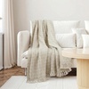 image:imageAmericanflat 50x60 Throw Blanket  Soft and Breathable Cotton Throw Blanket for Couch Bed Chair  Decorative Blankets Perfect for Home or Outdoor Use  Navy Blue and White Herringbone DesignCream Beige Zig Zag