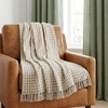 image:imageAmericanflat 50x60 Throw Blanket  Soft and Breathable Cotton Throw Blanket for Couch Bed Chair  Decorative Blankets Perfect for Home or Outdoor Use  Navy Blue and White Herringbone DesignCream Beige Houndstooth