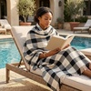 image:imageAmericanflat 50x60 Throw Blanket  Soft and Breathable Cotton Throw Blanket for Couch Bed Chair  Decorative Blankets Perfect for Home or Outdoor Use  Navy Blue and White Herringbone DesignBlack  Cream  Beige Plaid
