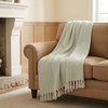 image:imageAmericanflat 50x60 Throw Blanket  Soft and Breathable Cotton Throw Blanket for Couch Bed Chair  Decorative Blankets Perfect for Home or Outdoor Use  Navy Blue and White Herringbone DesignZaina Seafoam and White Herringbone