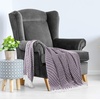 image:imageAmericanflat 50x60 Throw Blanket  Soft and Breathable Cotton Throw Blanket for Couch Bed Chair  Decorative Blankets Perfect for Home or Outdoor Use  Navy Blue and White Herringbone DesignOmala Eggplant and White Mini Diamond