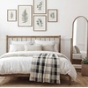 image:imageAmericanflat 50x60 Throw Blanket  Soft and Breathable Cotton Throw Blanket for Couch Bed Chair  Decorative Blankets Perfect for Home or Outdoor Use  Navy Blue and White Herringbone DesignBlack  Cream  Beige Plaid