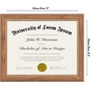 image:imageAmericanflat 85x11 Diploma Frame  Mahogany amp Silver  Ornate beaded accents Shatterresistant glass displays diplomas certificates and documents sawtooth hangers includedOak  Gold