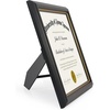 image:imageAmericanflat 85x11 Diploma Frame  Mahogany amp Silver  Ornate beaded accents Shatterresistant glass displays diplomas certificates and documents sawtooth hangers includedBlack  Gold
