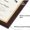 image:imageAmericanflat 85x11 Diploma Frame  Mahogany amp Silver  Ornate beaded accents Shatterresistant glass displays diplomas certificates and documents sawtooth hangers includedMahogany  Gold