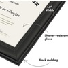 image:imageAmericanflat 85x11 Diploma Frame  Mahogany amp Silver  Ornate beaded accents Shatterresistant glass displays diplomas certificates and documents sawtooth hangers includedBlack