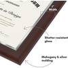image:imageAmericanflat 85x11 Diploma Frame  Mahogany amp Silver  Ornate beaded accents Shatterresistant glass displays diplomas certificates and documents sawtooth hangers includedMahogany  Silver