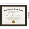 image:imageAmericanflat 85x11 Diploma Frame  Mahogany amp Silver  Ornate beaded accents Shatterresistant glass displays diplomas certificates and documents sawtooth hangers includedBlack  Gold