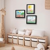 image:imageAmericanflat 85x11 FrontLoading Kids Art Frame  Black  Holds up to 100 artworks swap art in seconds includes hanging hardware and a builtin easel for wall or tabletopBlack