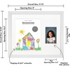 image:imageAmericanflat 85x11 Kids Art Frame  Art  4x6 Photo  White  Displays kids artwork alongside a photo changeable design with builtin storage hanging hardware included