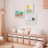 image:imageAmericanflat 85x11 Kids Art Frame  Art  4x6 Photo  White  Displays kids artwork alongside a photo changeable design with builtin storage hanging hardware included