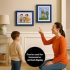 image:imageAmericanflat 85x11 Paintable Kids Art Frame  White  Paintyourown canvas border with 12 paints and 2 brushes frontloading frame holds 100 artworks for wall or tabletopNavy