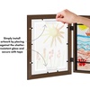 image:imageAmericanflat 85x11 Paintable Kids Art Frame  White  Paintyourown canvas border with 12 paints and 2 brushes frontloading frame holds 100 artworks for wall or tabletopWalnut