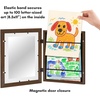 image:imageAmericanflat 85x11 Paintable Kids Art Frame  White  Paintyourown canvas border with 12 paints and 2 brushes frontloading frame holds 100 artworks for wall or tabletopWalnut